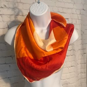 Vintage Vera Neumann orang - red block silk scarf